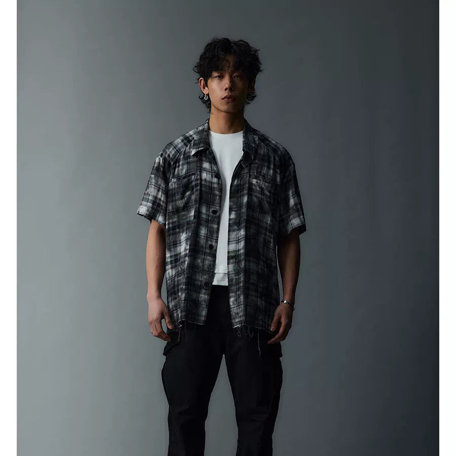 Unisex Cleanfit Multi-color Fringed Plaid Shirts