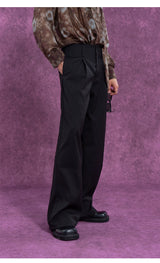 Black High Waist Men's Casual Pants