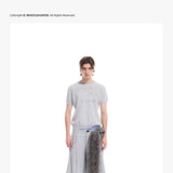Gray Distressed Jacquard Slim Knit Tee