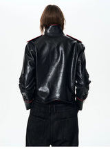 Men's Winter Stand Collar PU Jacket