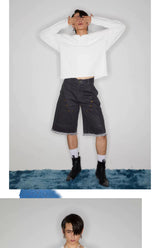 Vintage Y2K Riveted Frayed Cargo Shorts