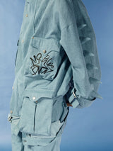 Spiny Dinosaur Vintage Denim Jacket