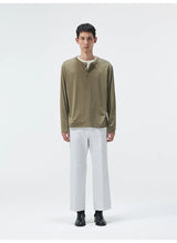 Long Sleeve Linen Tencel Blend Tees