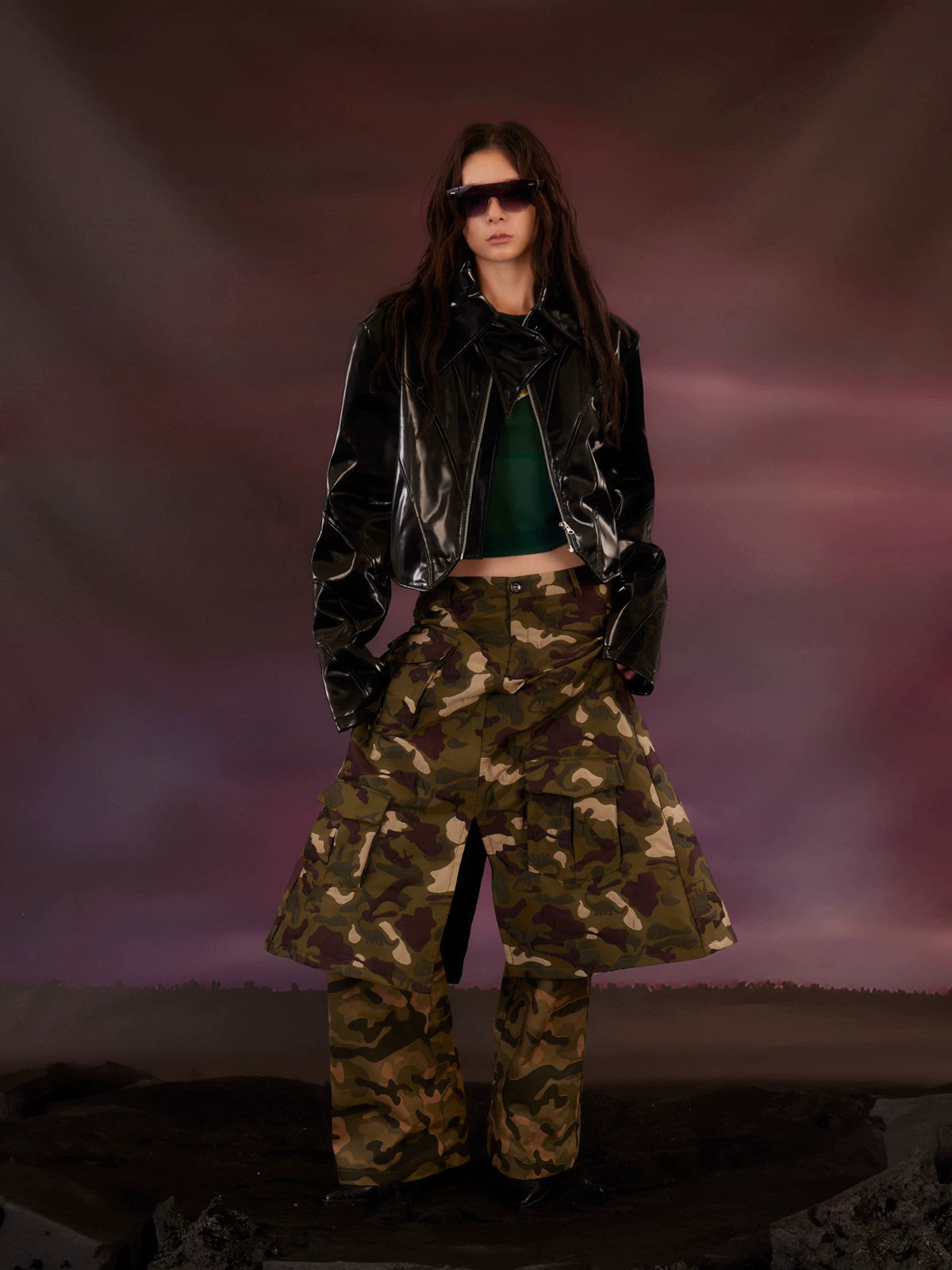 Cute Unisex Military Double-layer Dinosaur Skort