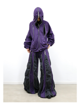 Multiple Zippers Double-sided Spliced Sweatshirt