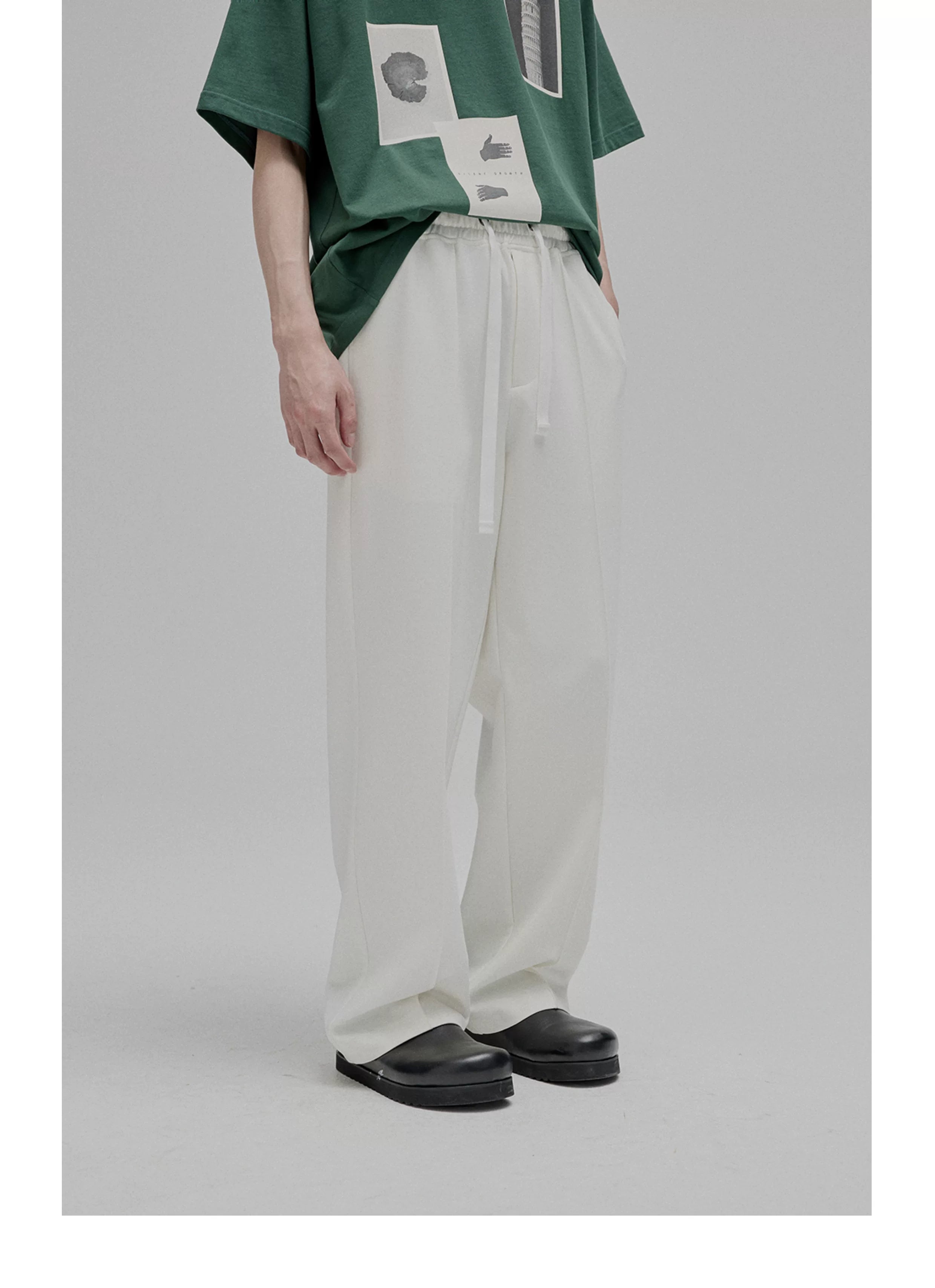 Tie Waist Straight Leg Knit Pants