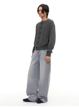 100% Cotton Crew Neck Cable Cardigan