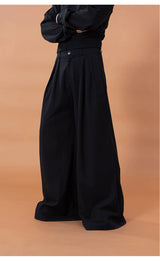 Men's Black Wide Leg Casual Pants