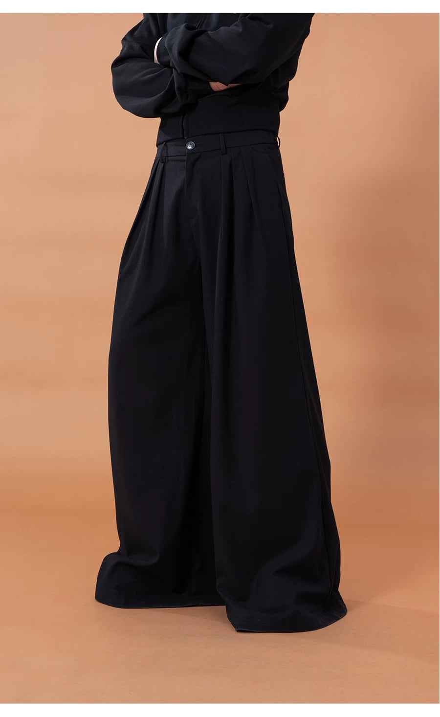 Men's Black Wide Leg Casual Pants