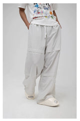 Unisex Patchwork Athletic Drawstring Waist Pants