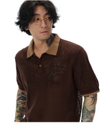 Double Collar Cutout Cotton Polo