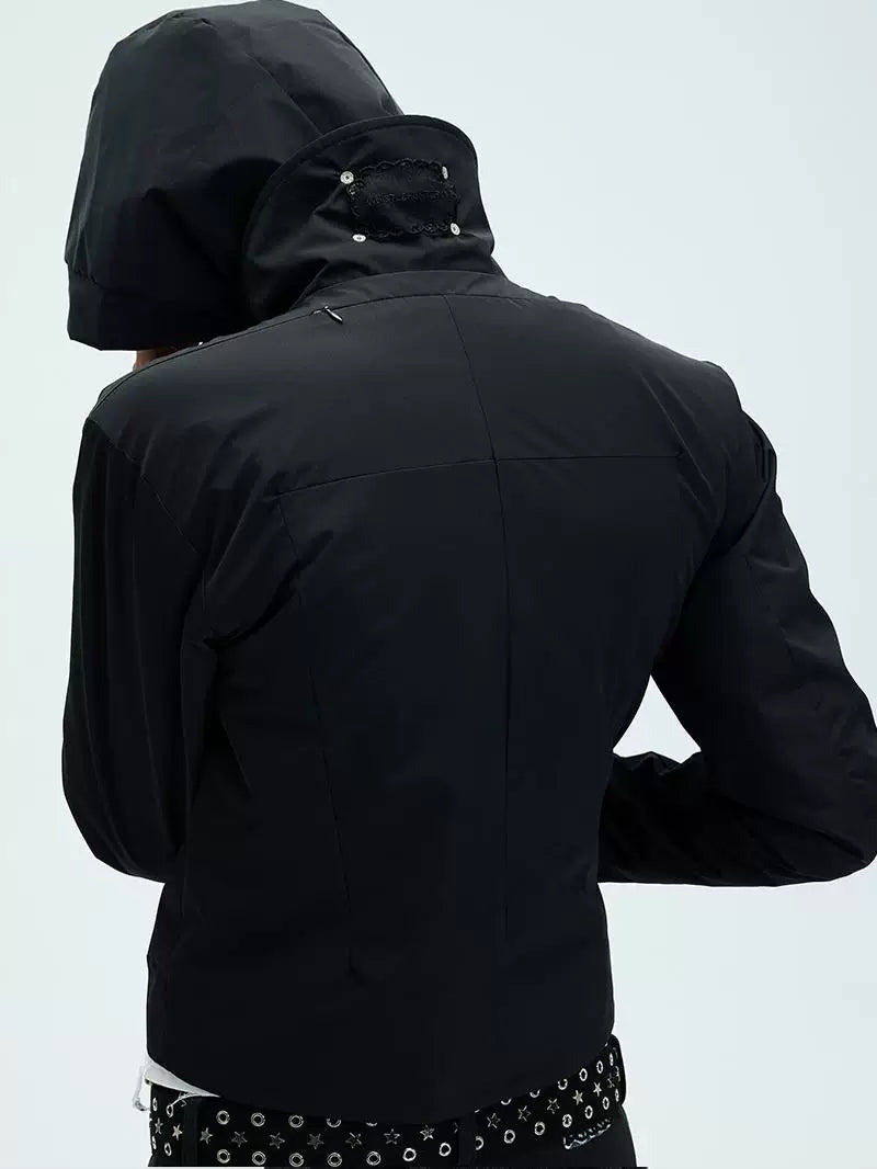 Short Detachable Hooded Waterproof Trench Coat