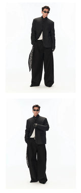 Lightweight Stand Collar Blazer Padded Coat