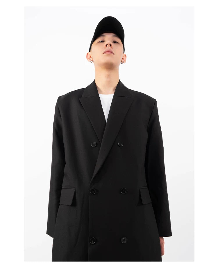 Men's Oversized Two-tone Windproof Trench Coat