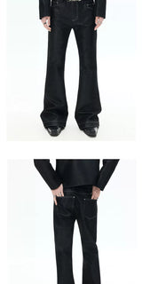 Mid Rise Flare Silver Riveted Jeans