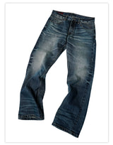 Dark Ice Blue Wash Straight Jeans
