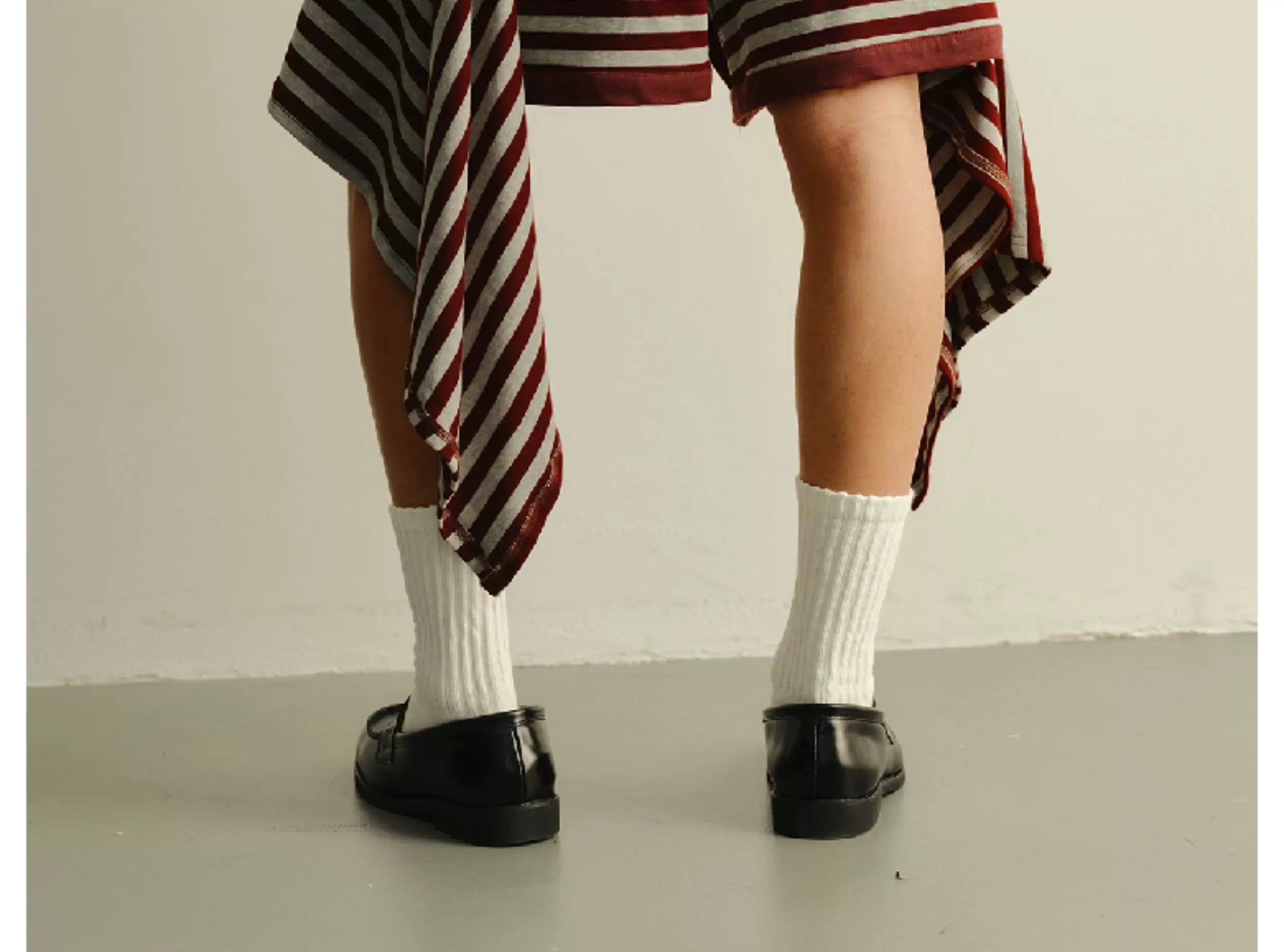 Striped Loose Deconstructed Sweat Shorts