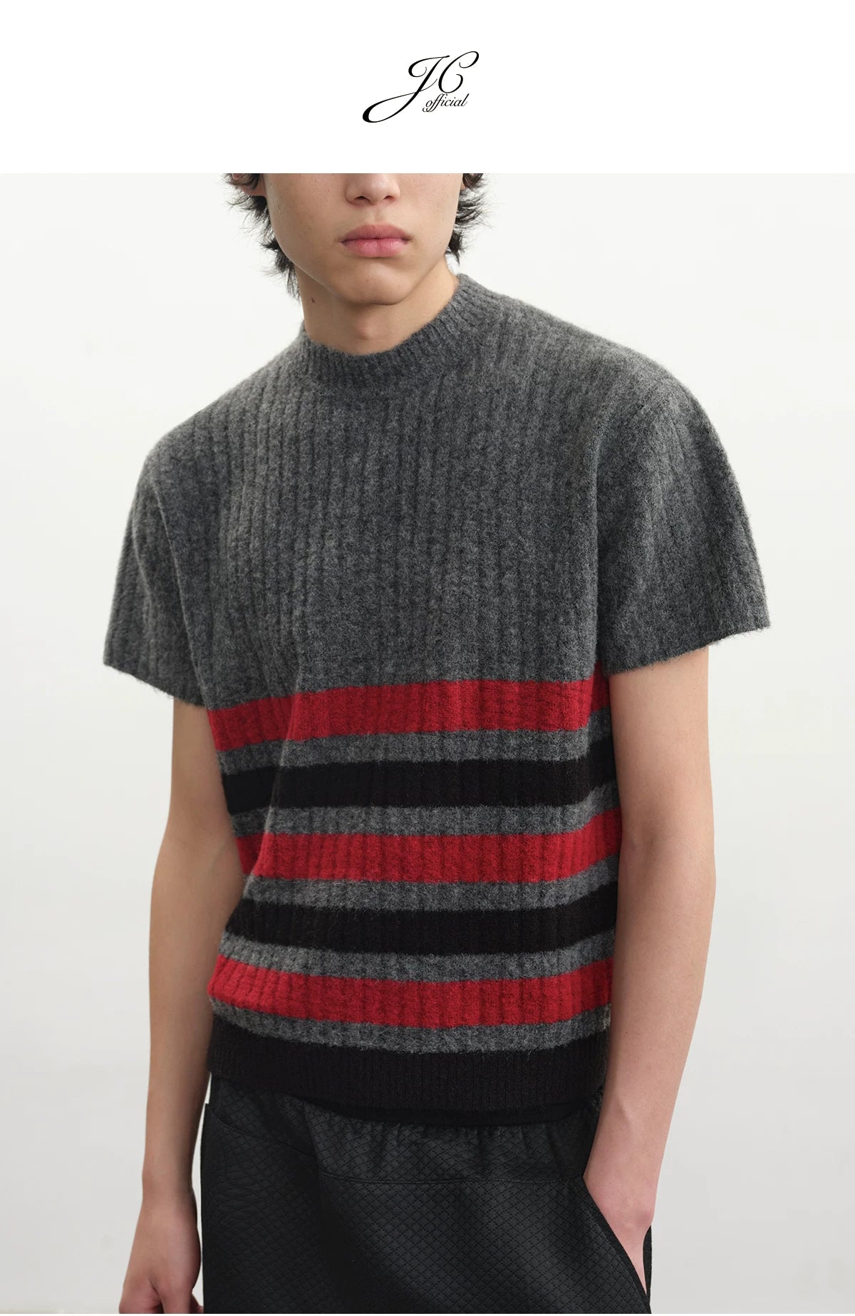 Striped Short Sleeve Round Neck Tee