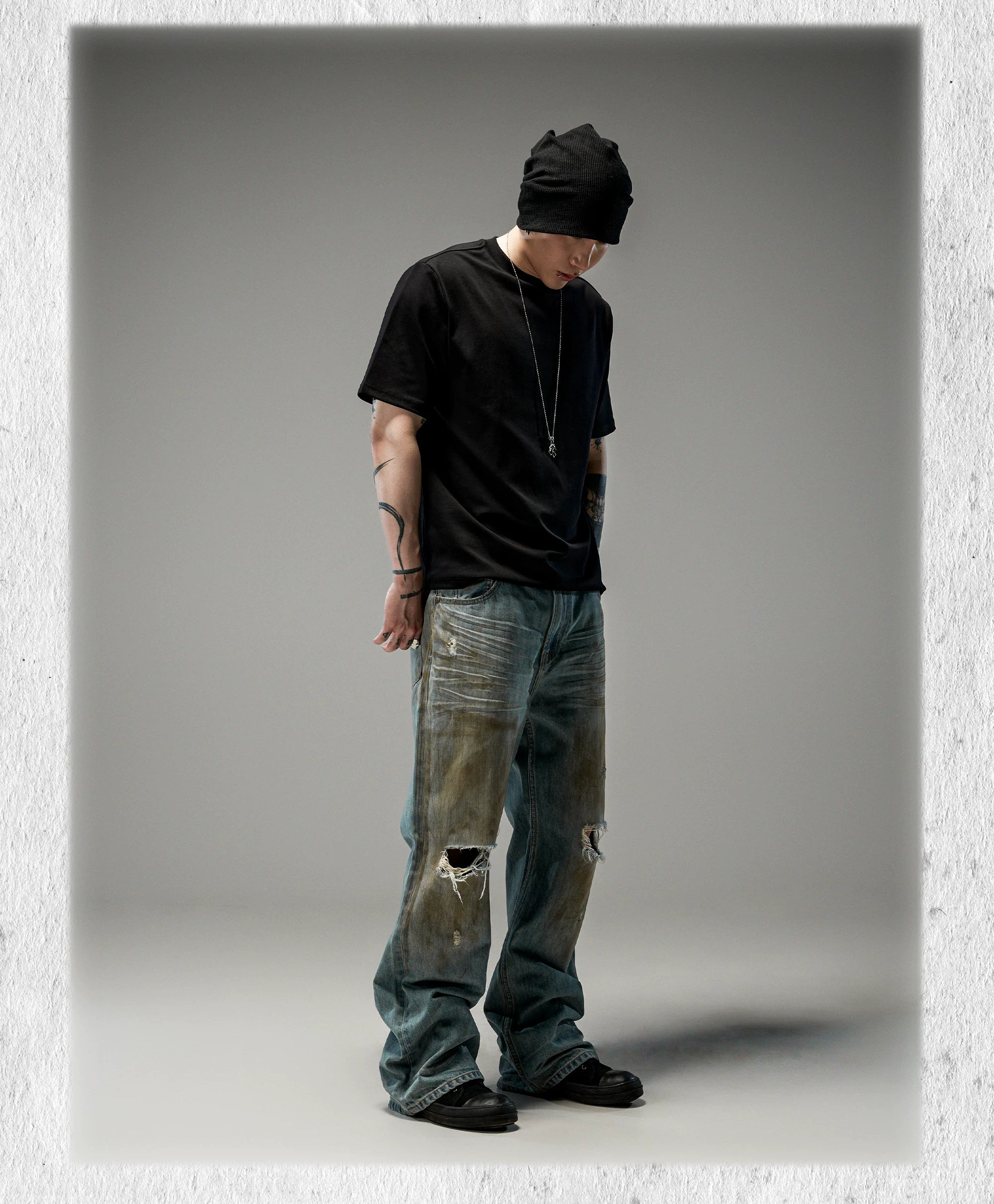 Tawny Distressed Loose Straight Jeans
