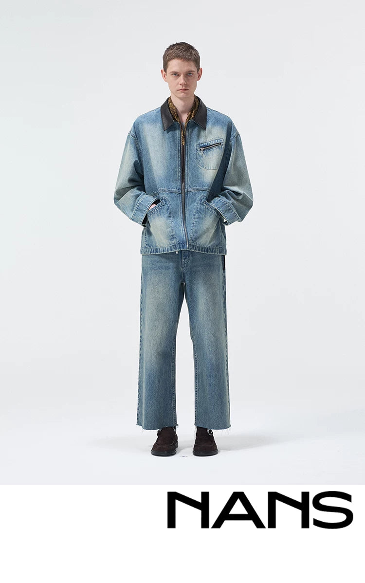 Turkish Washed Frayed Straight Jeans