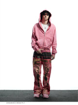 Double Waistband 3D Tiger Flare Jeans