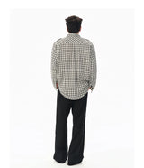 Textured Black White Checkered Utility Shirt