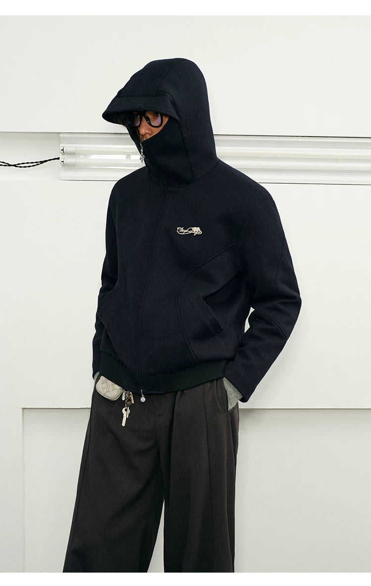 Men's Herringbone Hooded Puffer Jacket