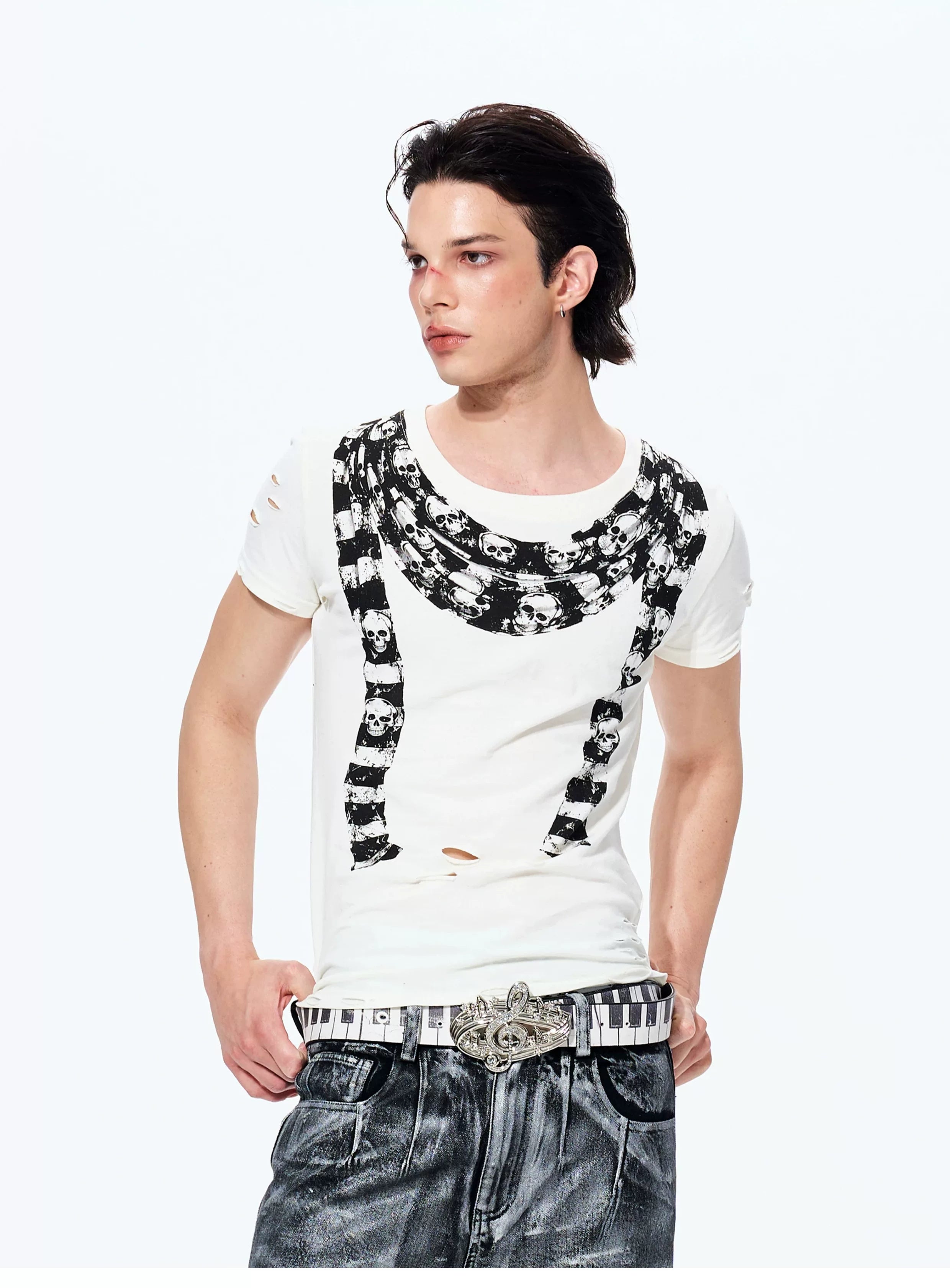 Men's Slim Skull Print Tee