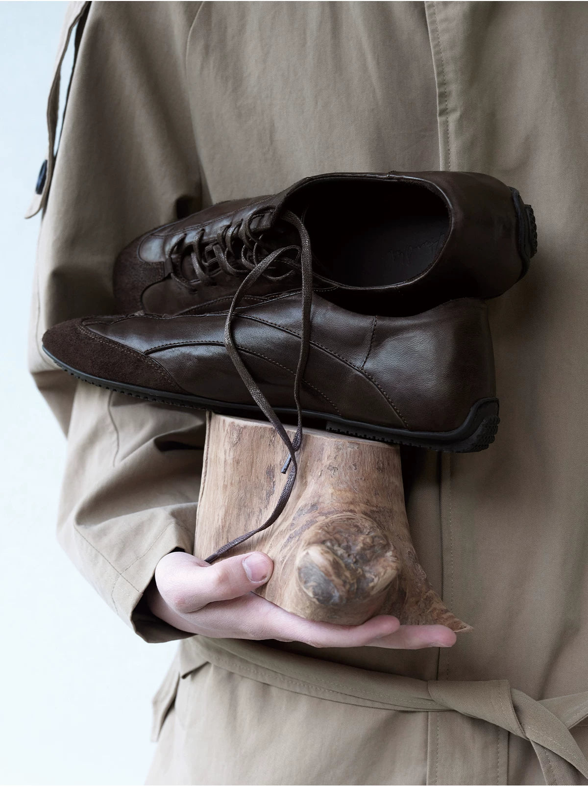 Washed Horsehide Deconstructed Trainers