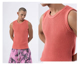 Loose Multi-color Crew Neck Sweater Vest