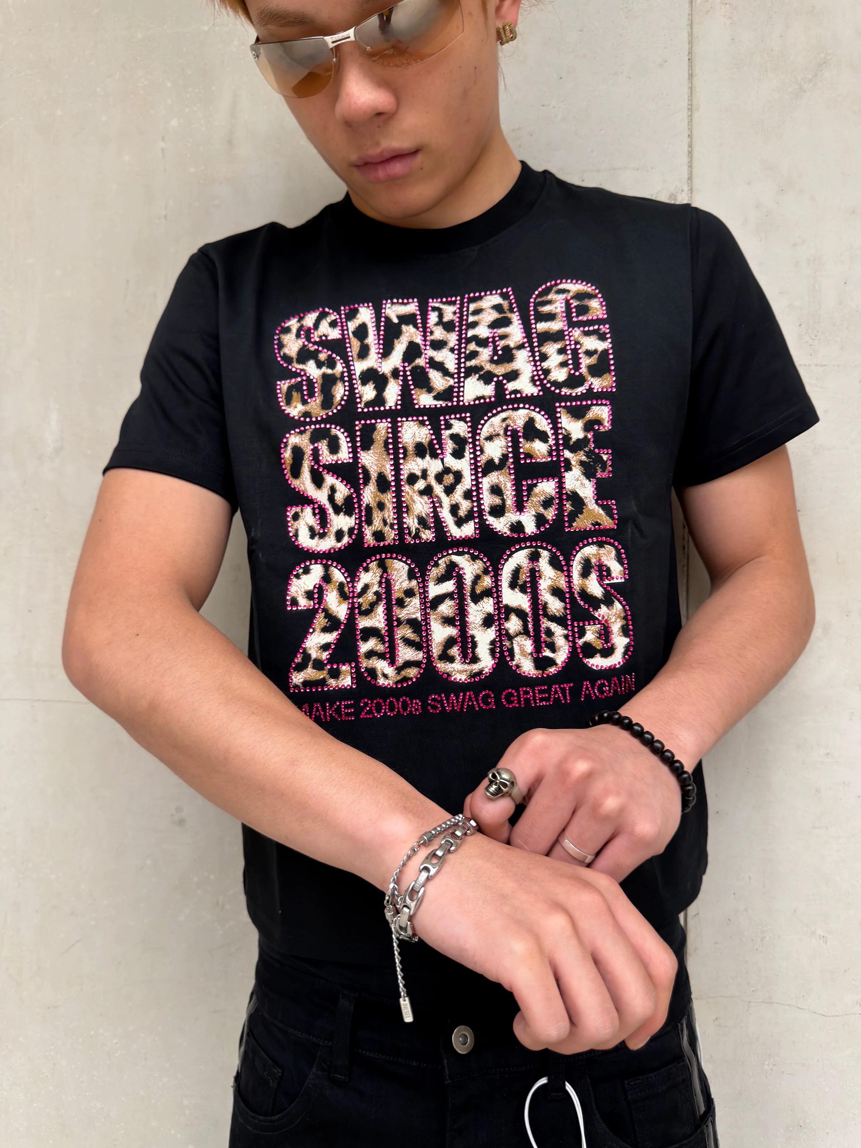 Y2K Fitted Pink Leopard Print Tee