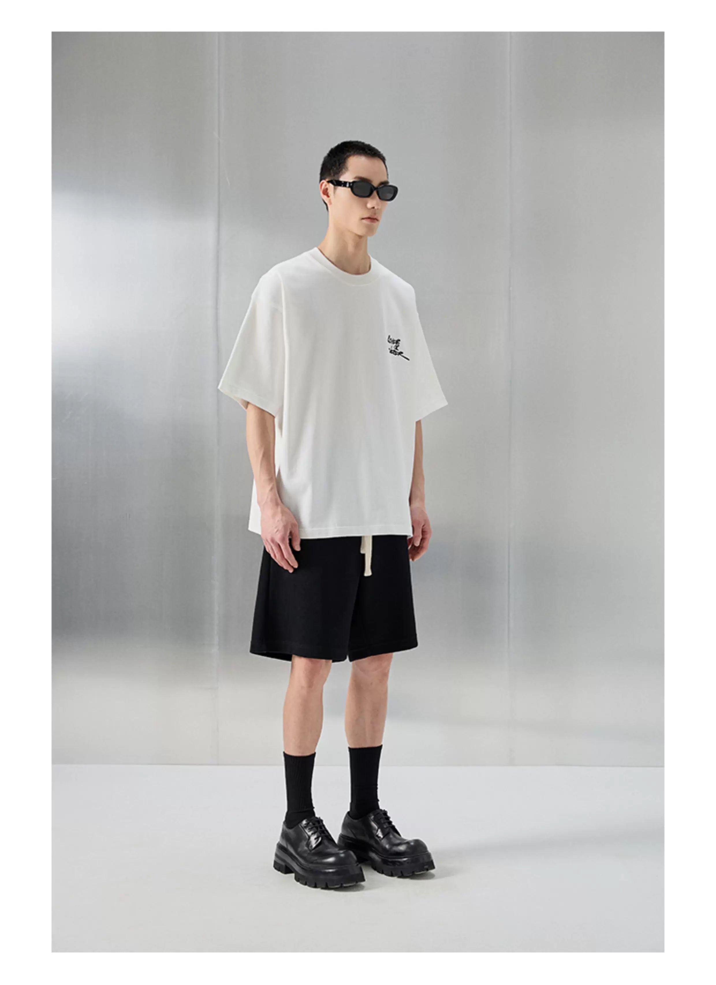 Oversized Heavyweight Printed Embroidered Tee