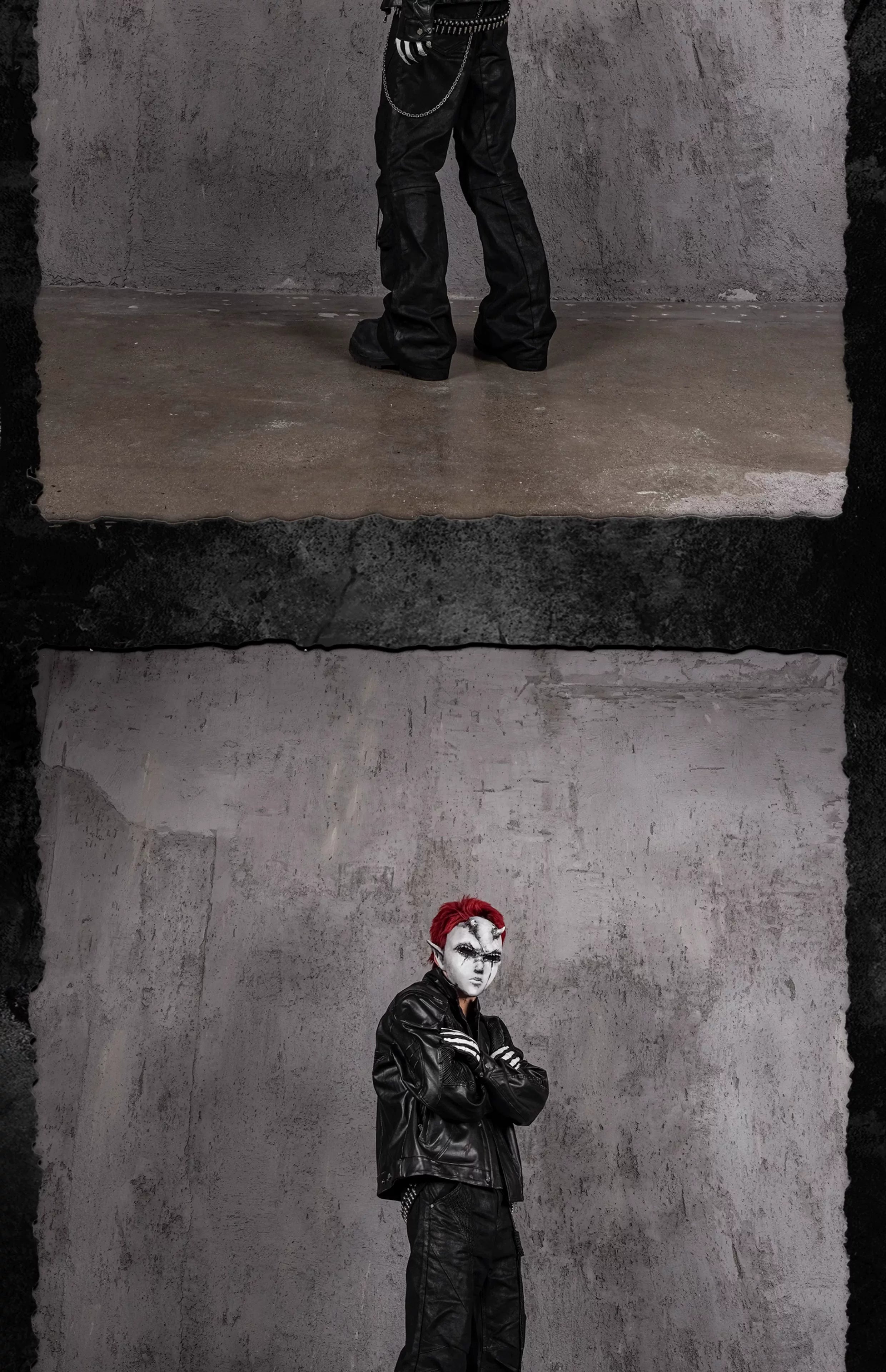 Nightfang Black Waxed Flared Jeans