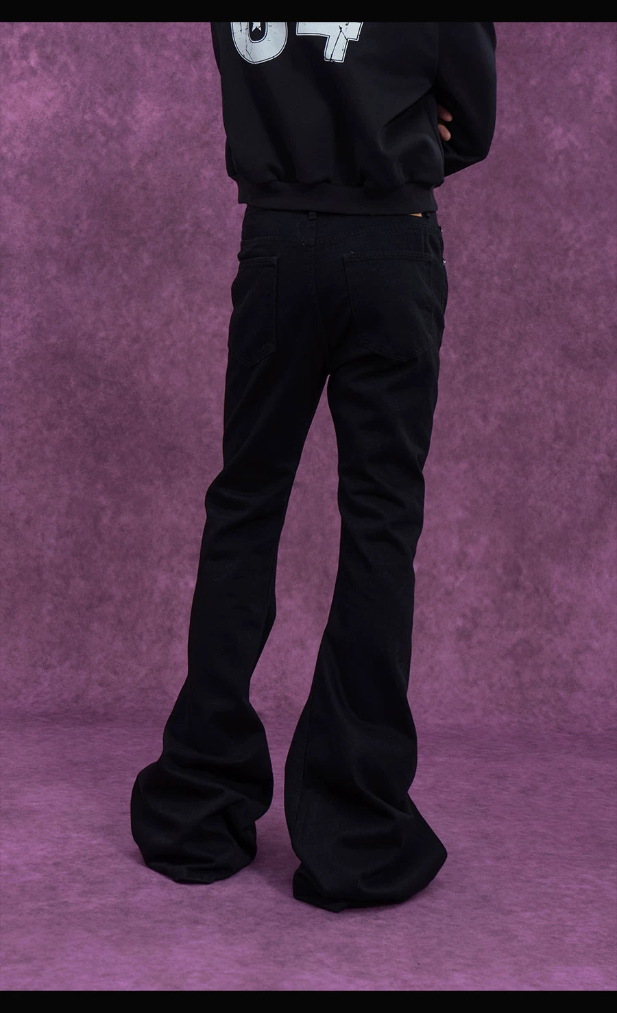 Men's Slim-fit Full-length Two-tone Flared Jeans