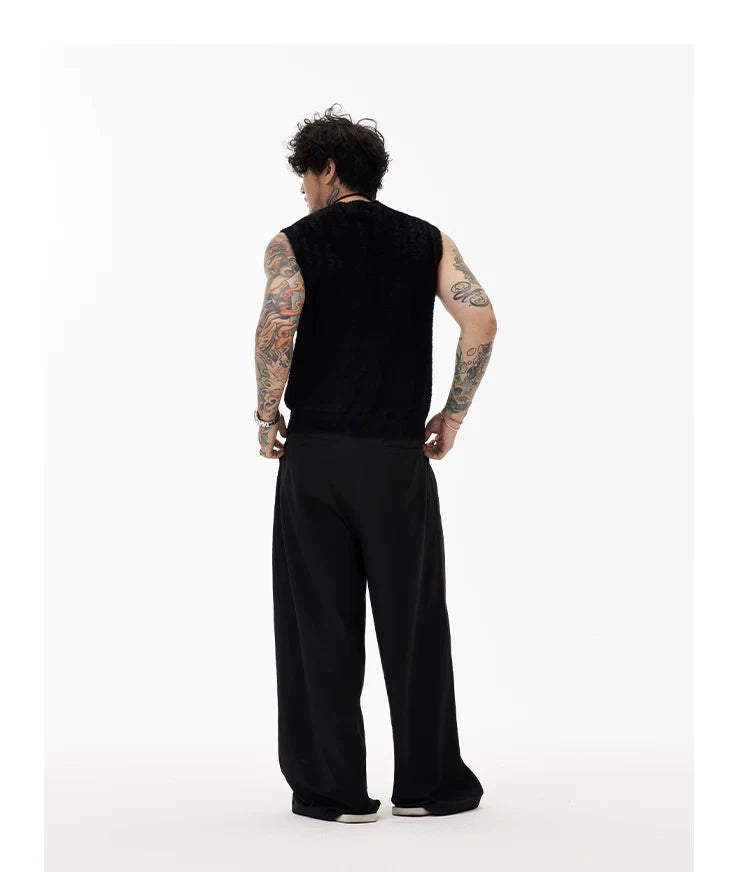 Black Sleeveless Knit Vest
