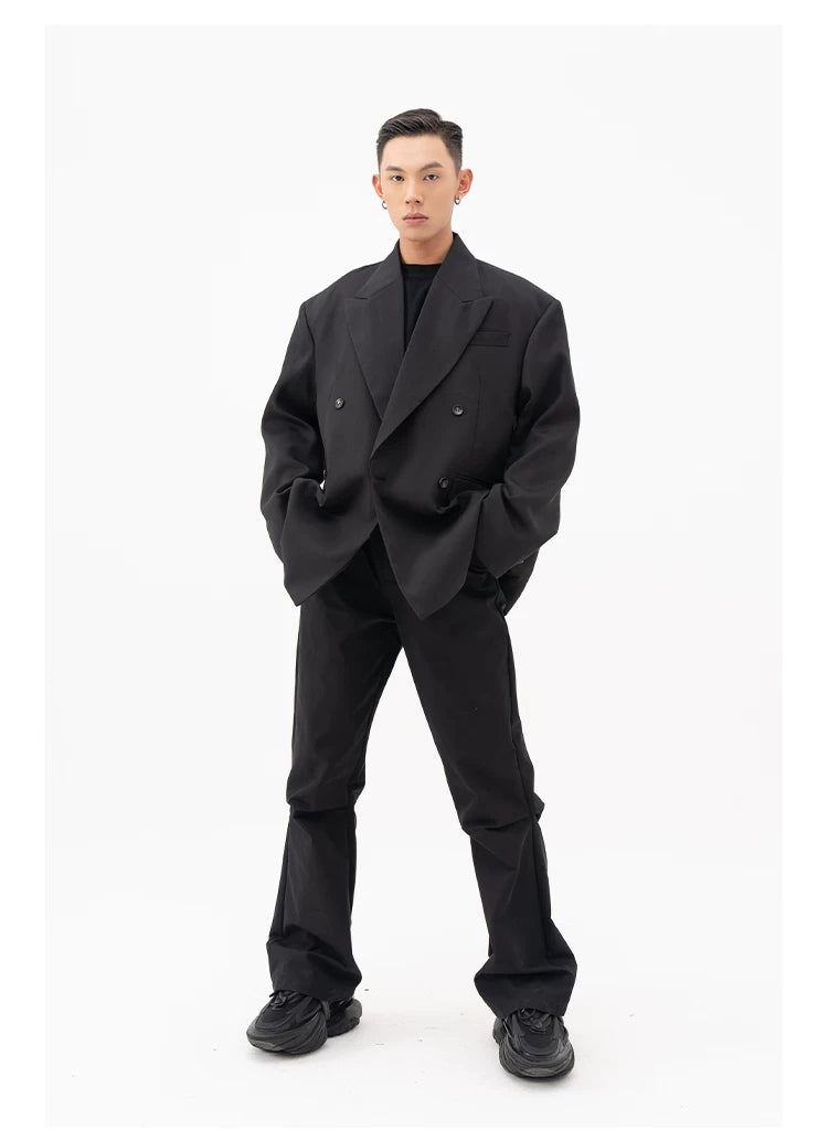 Men's Oversized Dark Apricot Padded Blazer