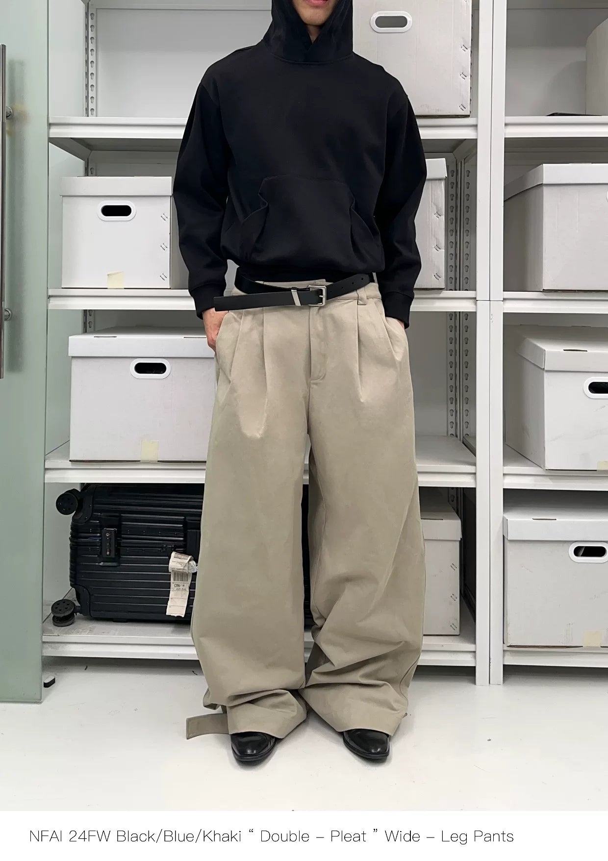 Natural Wash Double Pleated Loose Pants