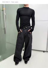 Three-Piece Raw Hem Curved Jeans