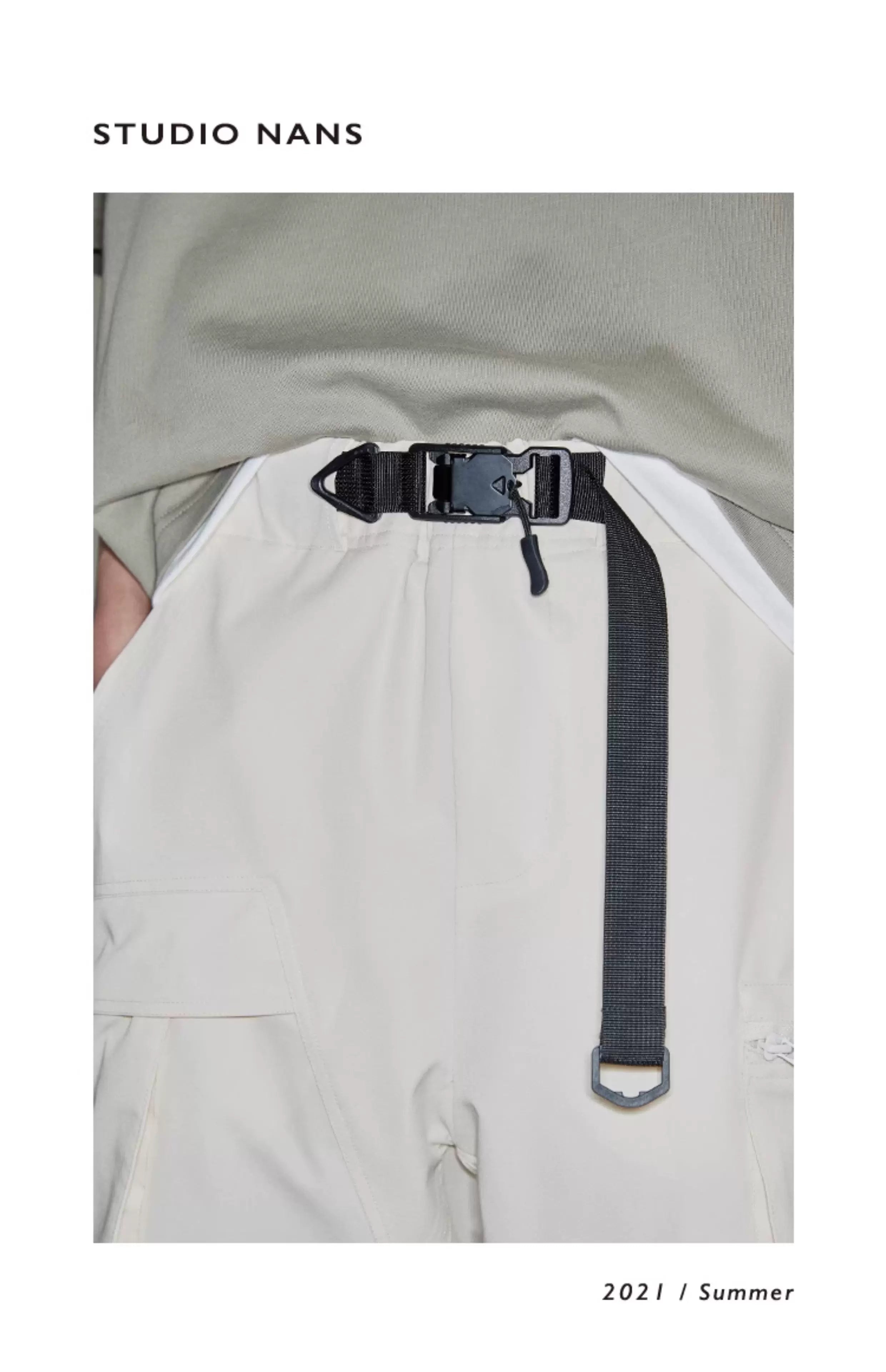 Magnetic Belted Elastic Multi-pocket Shorts