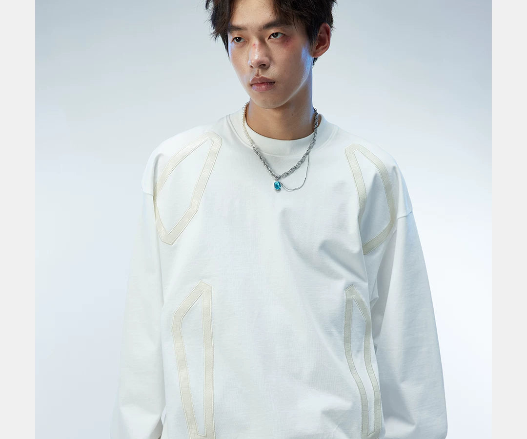 Long Sleeve Unisex Litchi Patch Tee