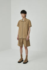 Draped Drawstring Elastic Waist Pleated Shorts