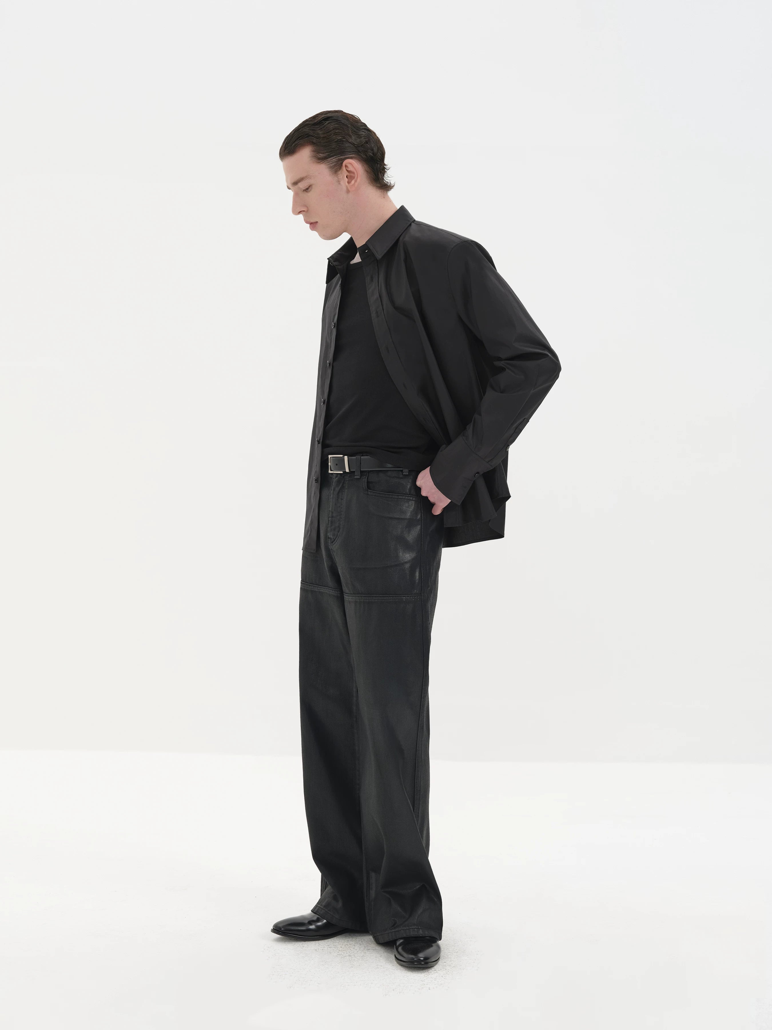 Satin Dress Shirts French Wide Sleeves