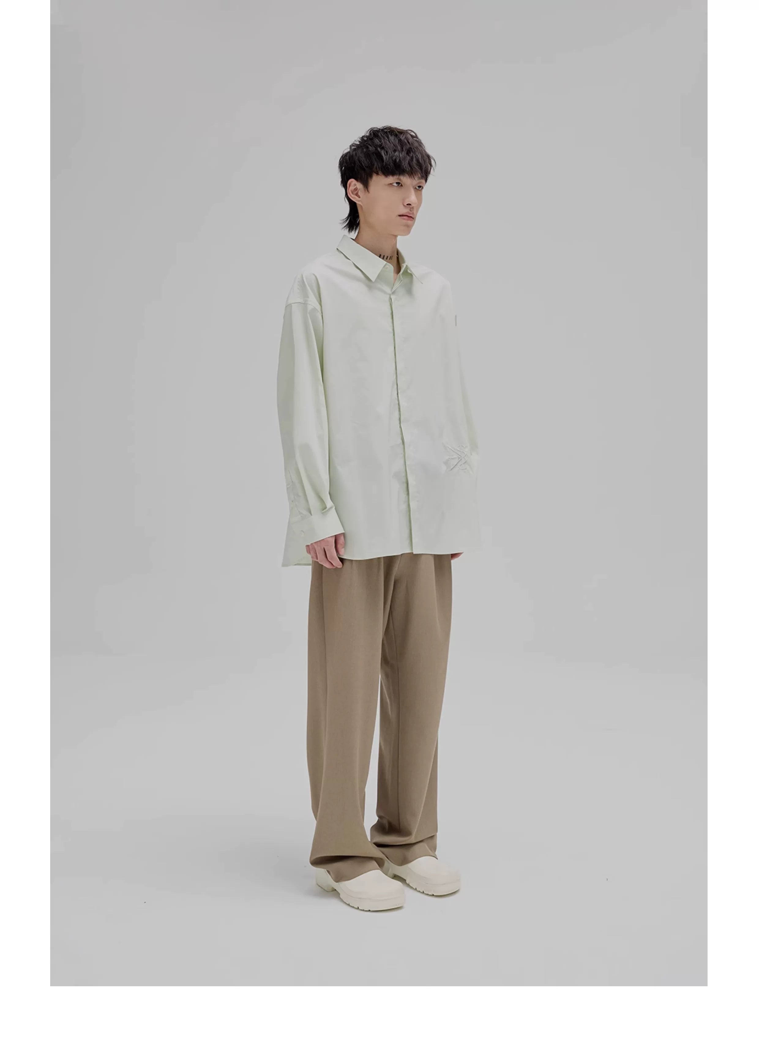Basic Embroidered Pima Cotton Blend Shirt