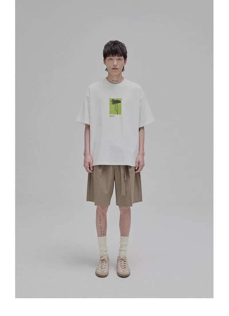 Floral Silhouette Print Short Sleeve Tee