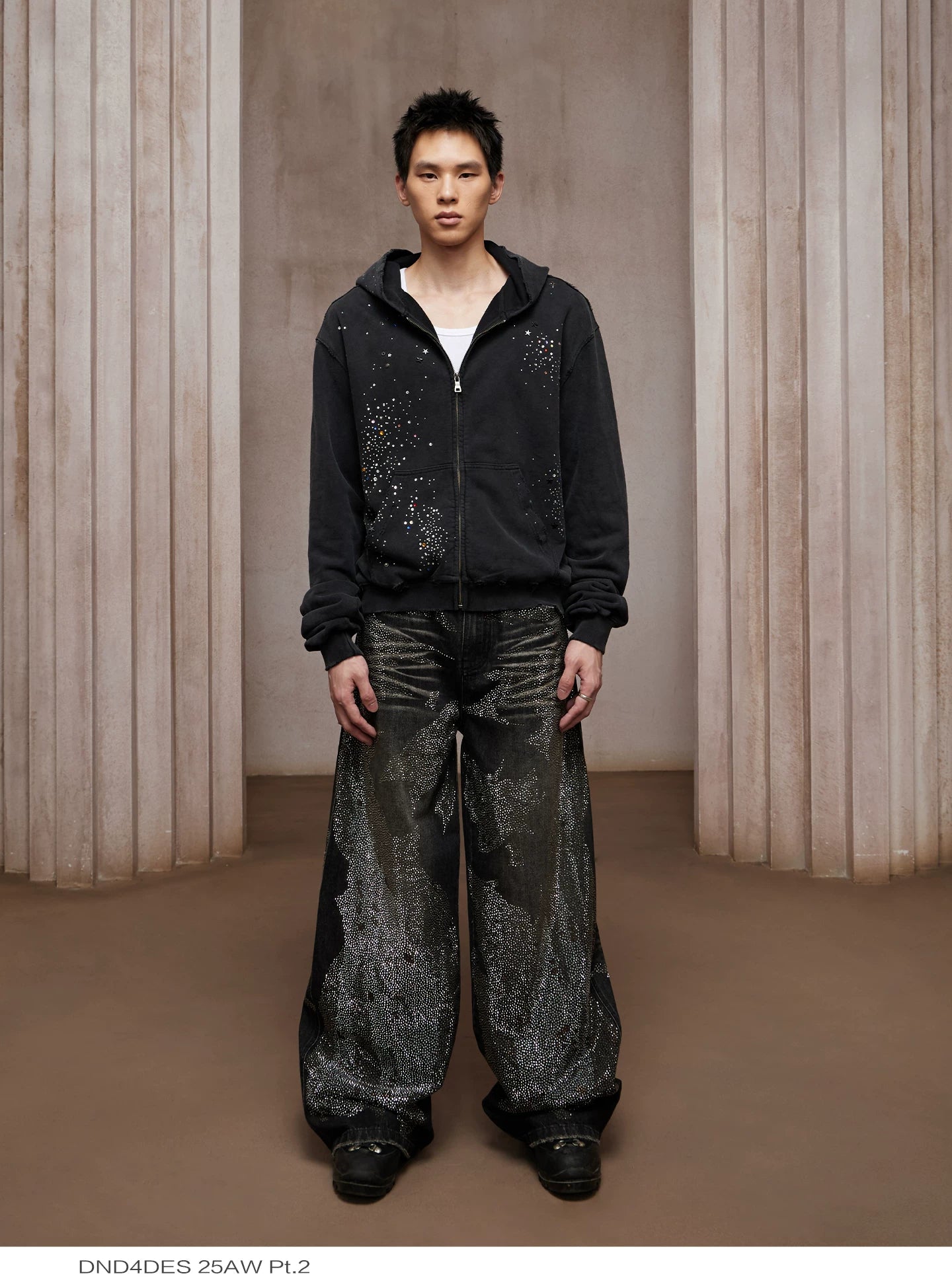 American Washed Rhinestone Straight Leg Jeans
