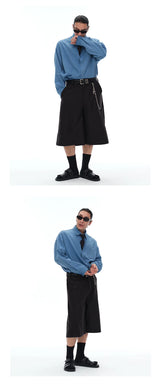 Men's Misty Blue Long Sleeve Shirts