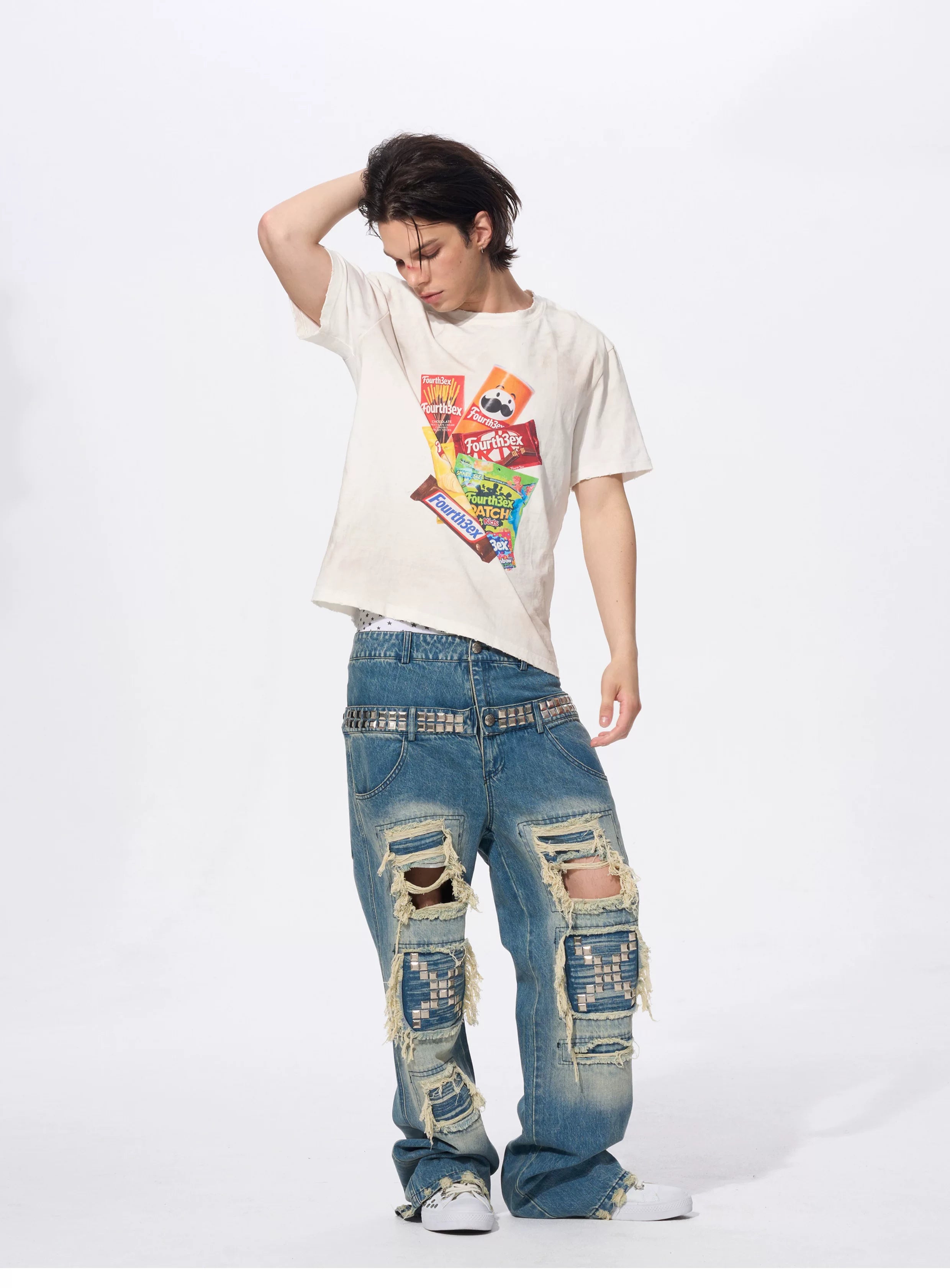 Men's Snack Print Washed Cotton Tee