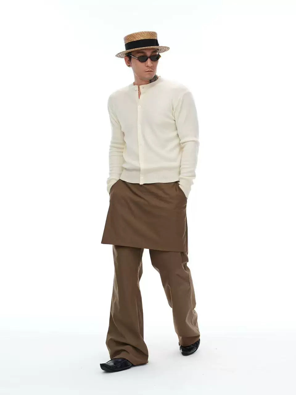 Solid Merino Wool Slim Cardigan