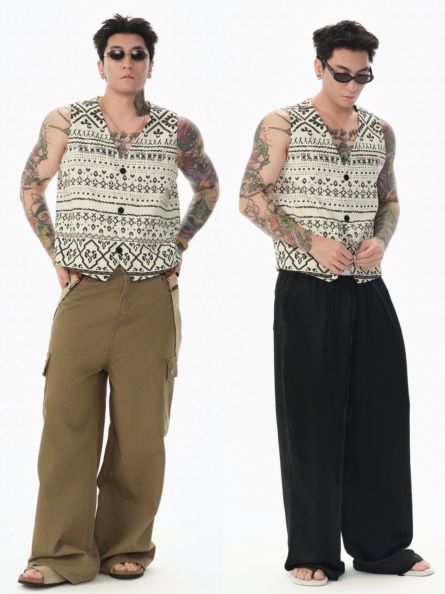 Fair Isle Skeleton Print Vest