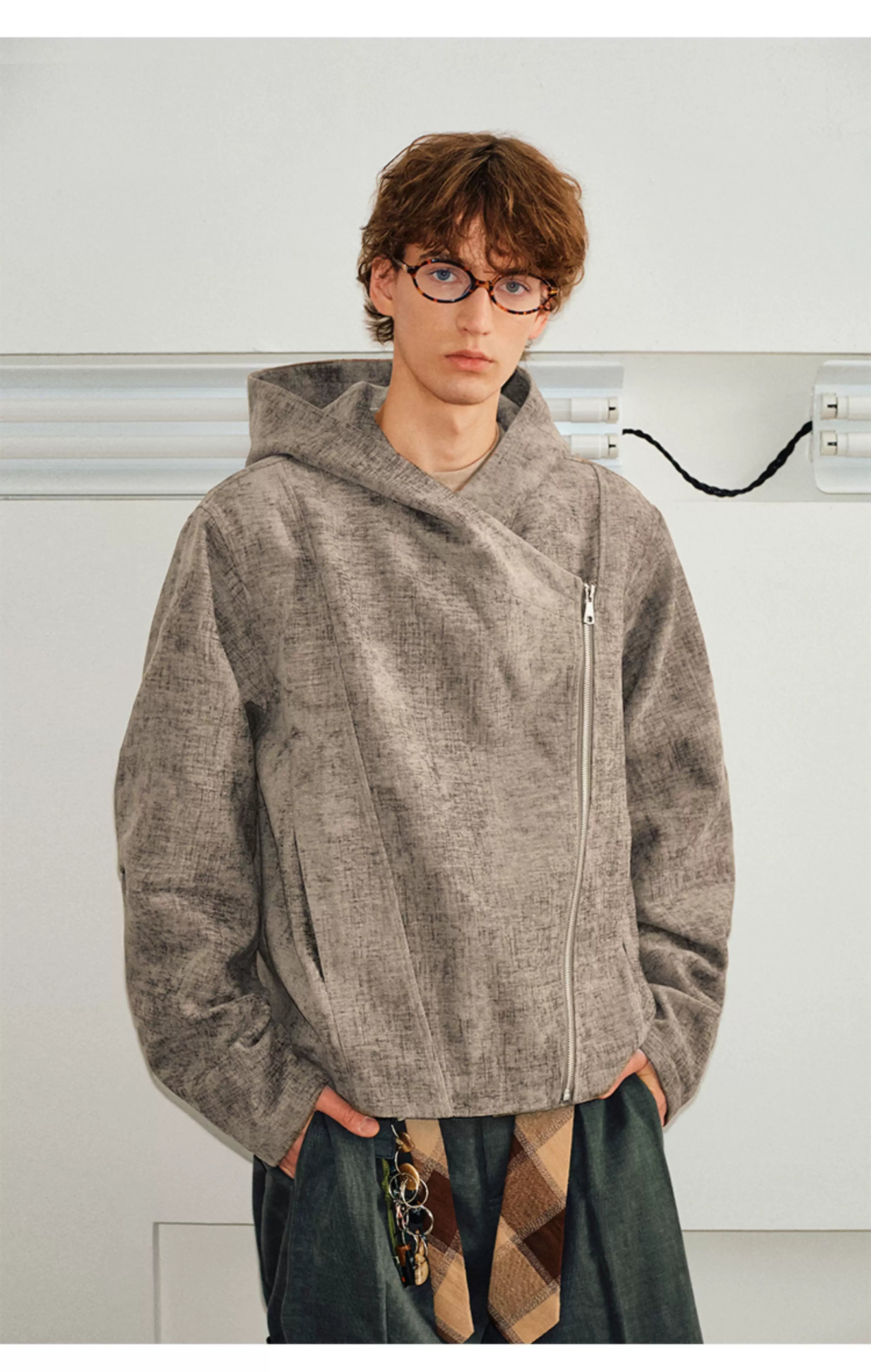 Men's Vintage Asymmetric Fleece Jacket